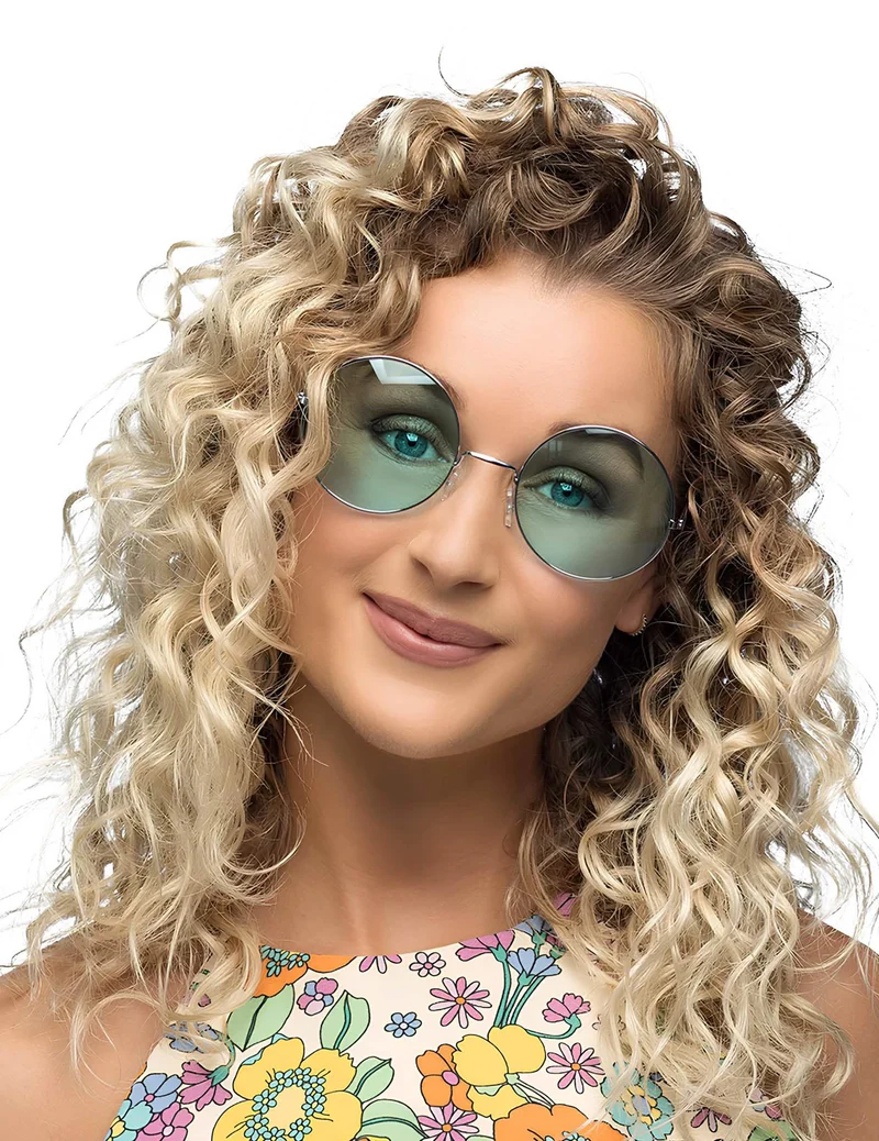 Riesige grüne runde Hippie-Brille