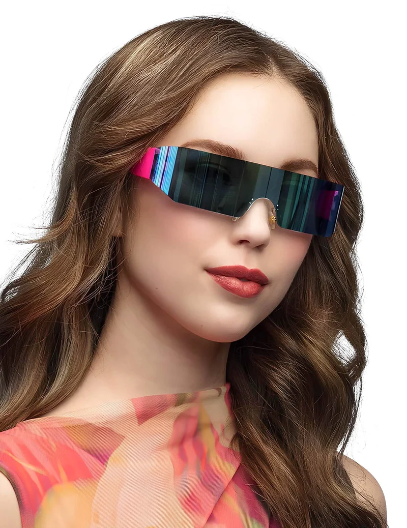 Futuristische Brille in Rosa für Erwachsene