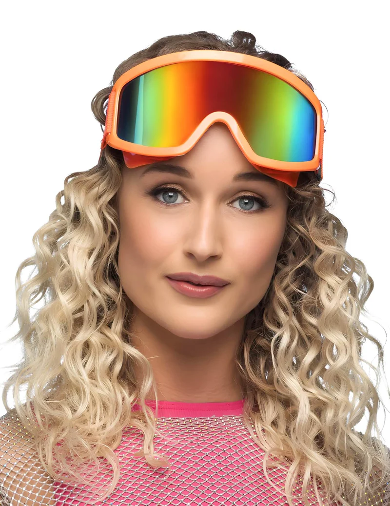 Neonorange Skibrille für Erwachsene