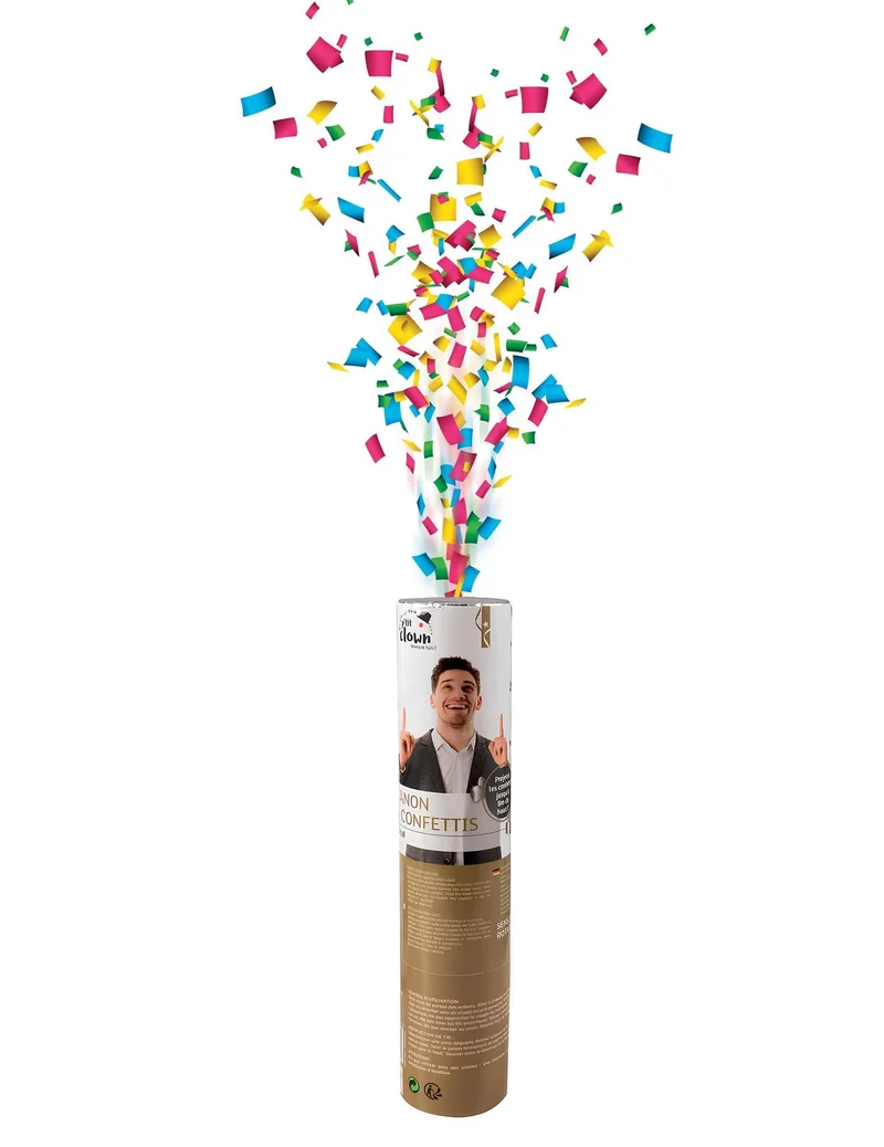 Bunte Konfettikanone 20 cm