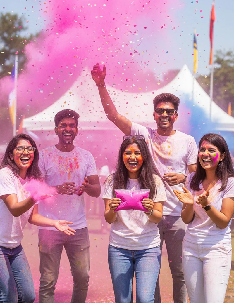 Holi-Pulver Beutel 500 g Neon-Pink Effekt