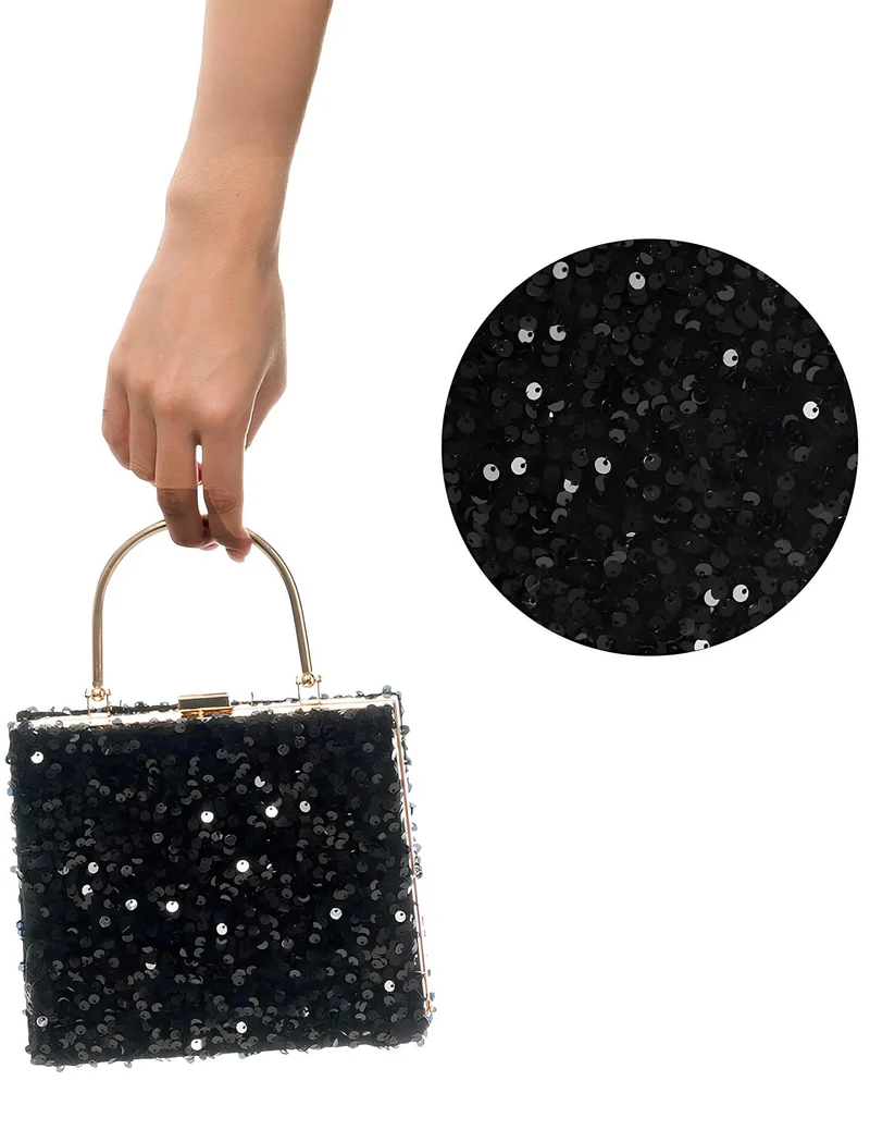 Handtasche Samt und schwarze Pailletten