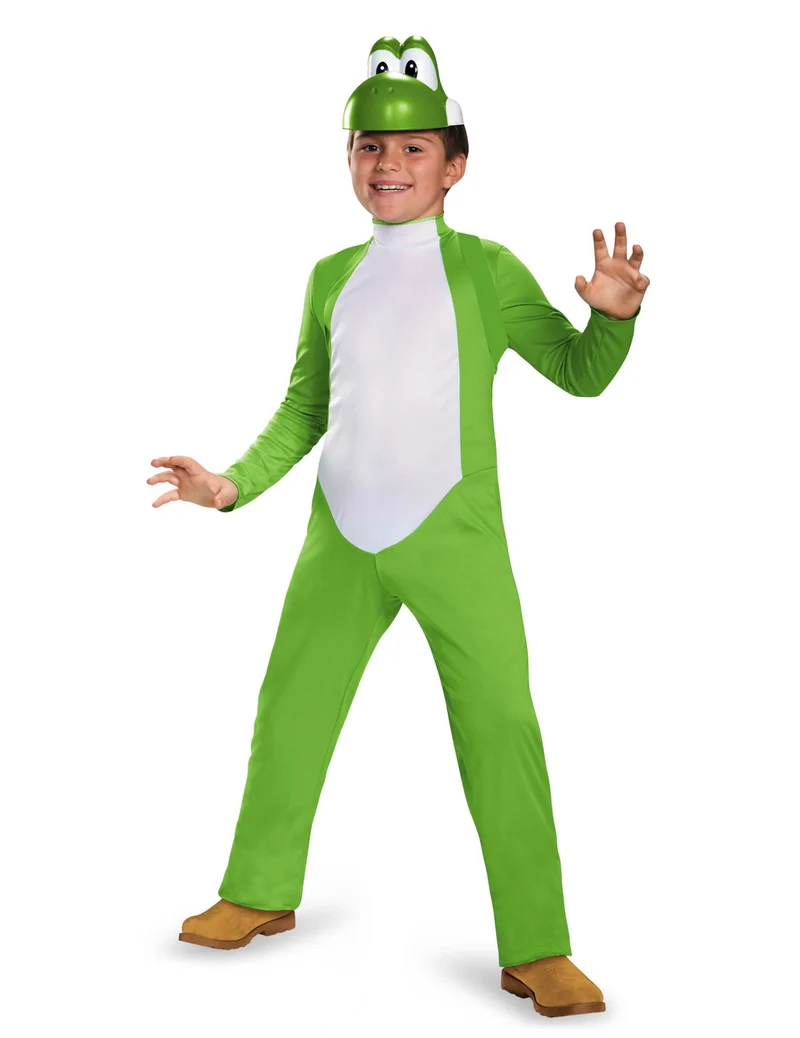 Super Mario™ Yoshi™-Kostüm für Kinder Videospielcharakter grün-weiss