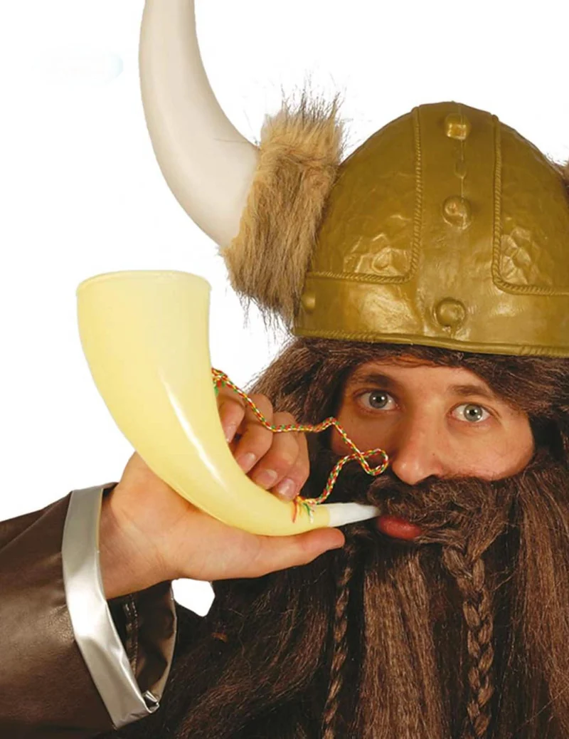 Horntröte Zubehör für Wikinger Accessoire elfenbeinfarben 24 cm