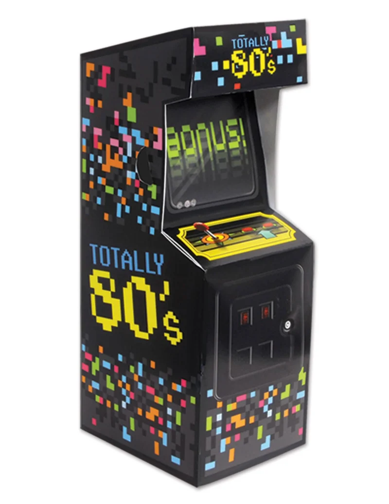 80er Jahre Mini-Arcade-Videospiel Tischdekoration aus Karton