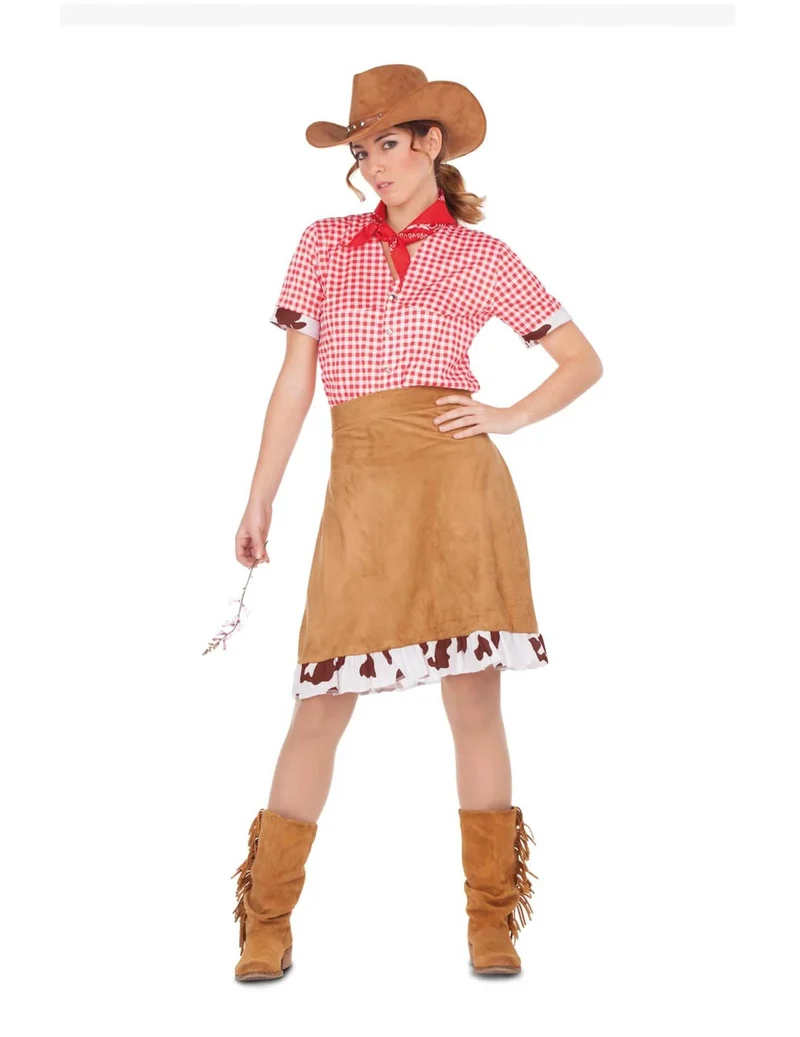 Wilder Westen Cowgirl-Kostüm für Damen Faschings-Verkleidung braun-rot