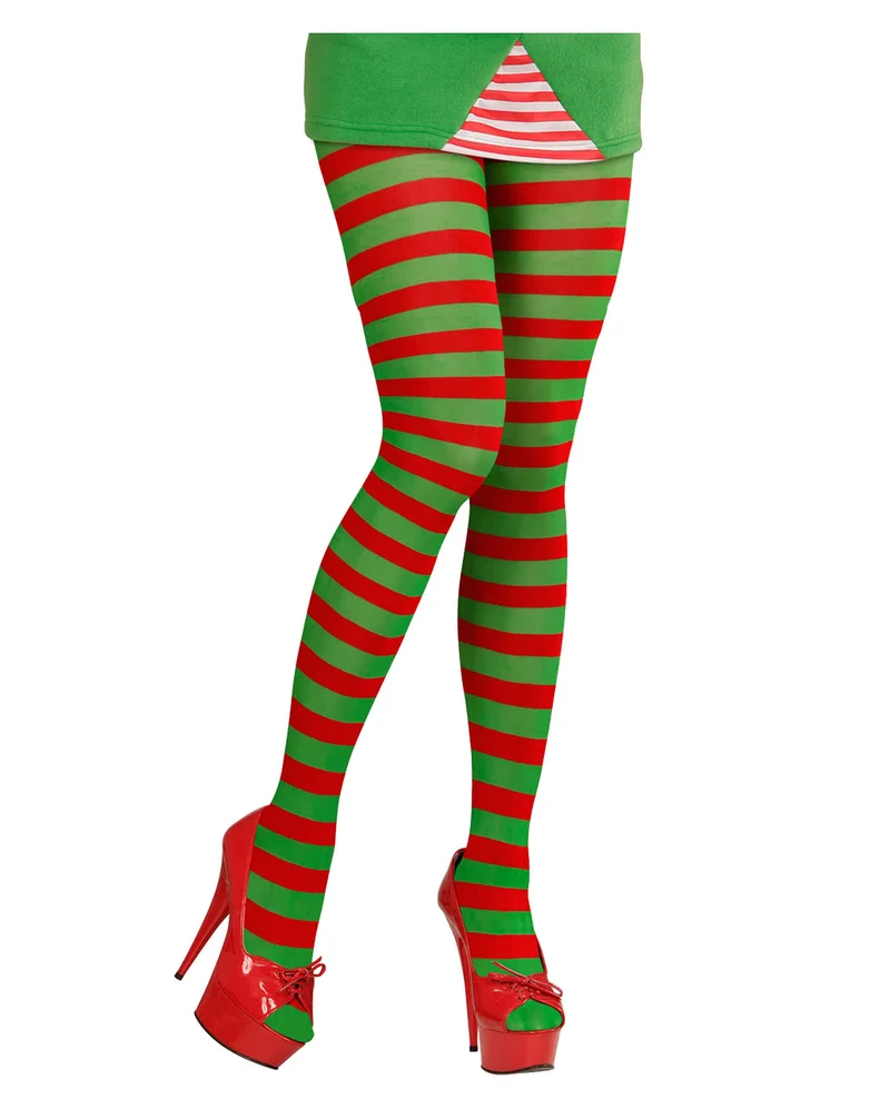 grün-rote Strumpfhose Weihnachtself