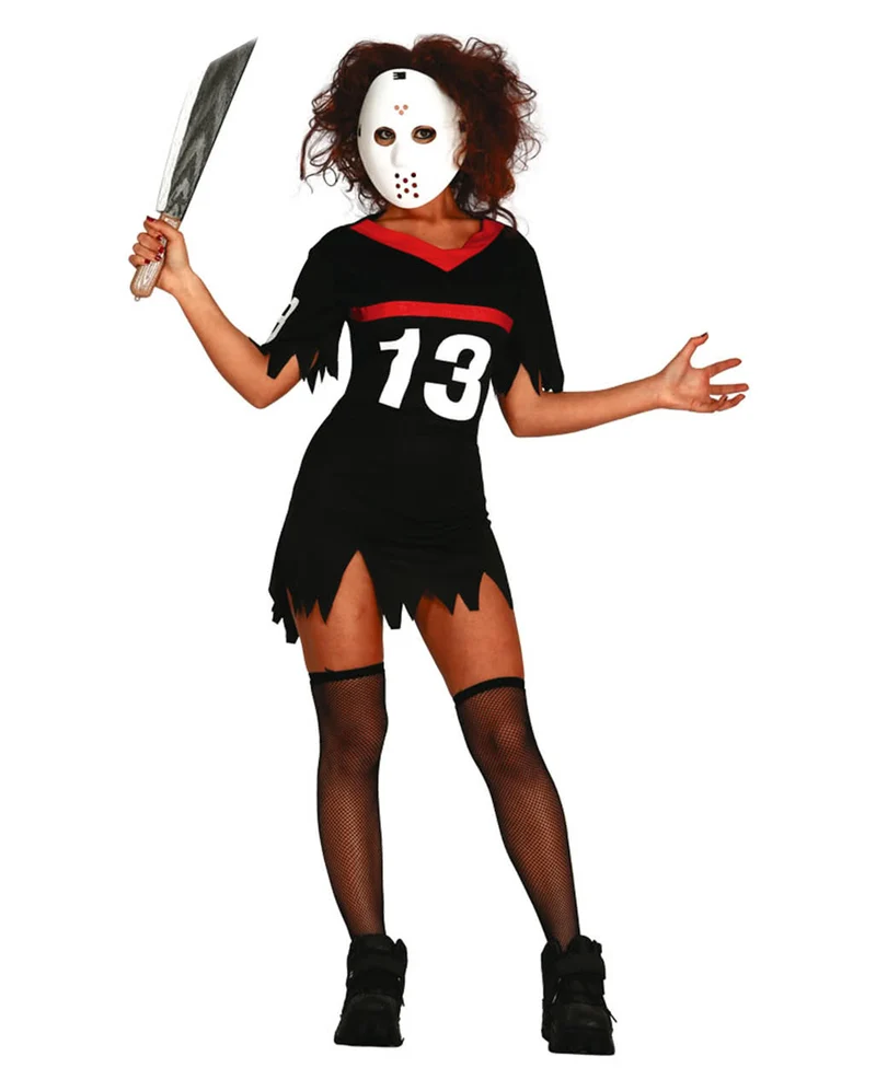 Hockey Frauenkostüm mit Maske