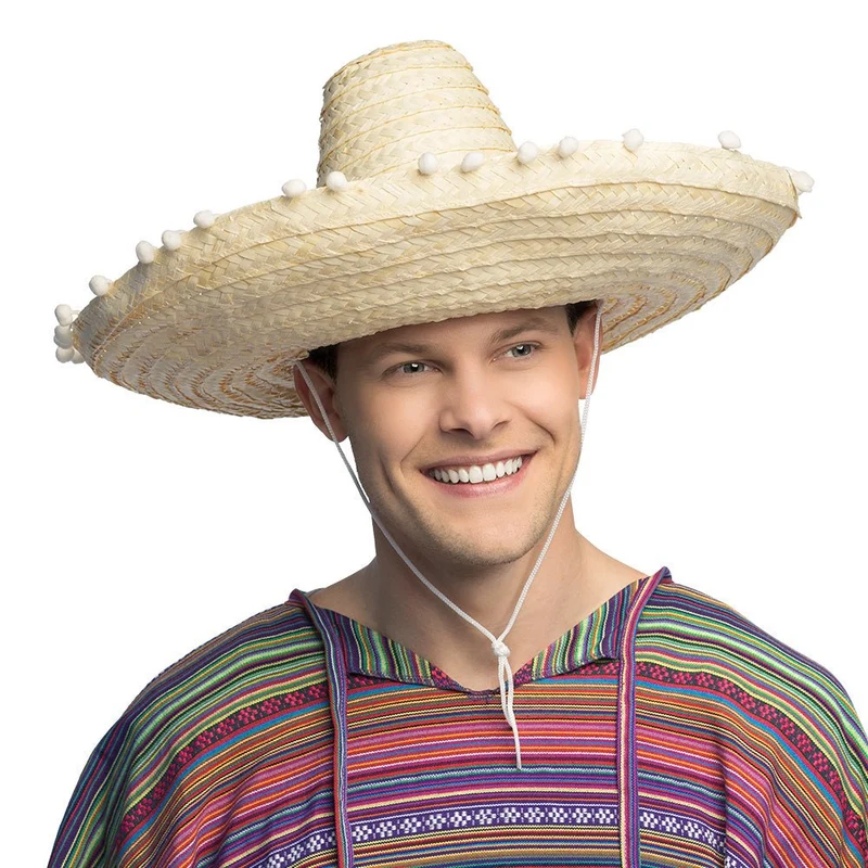 Beige Sombrero mit Kordel