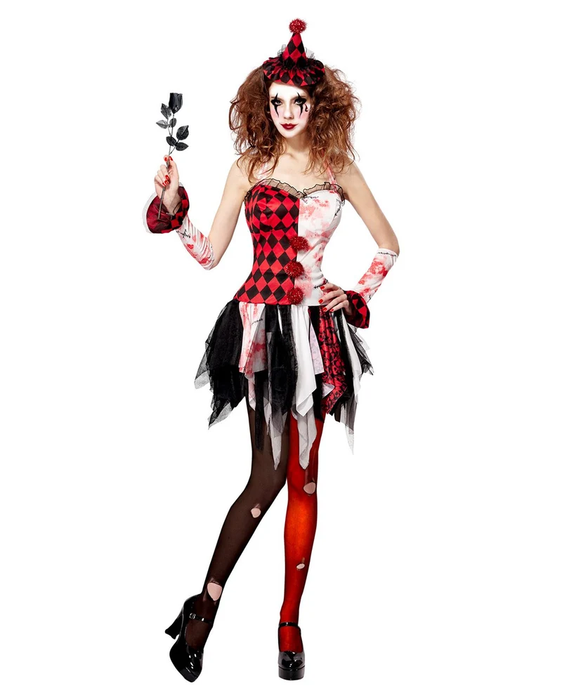 Horror Harlekin Kostüm für Damen
