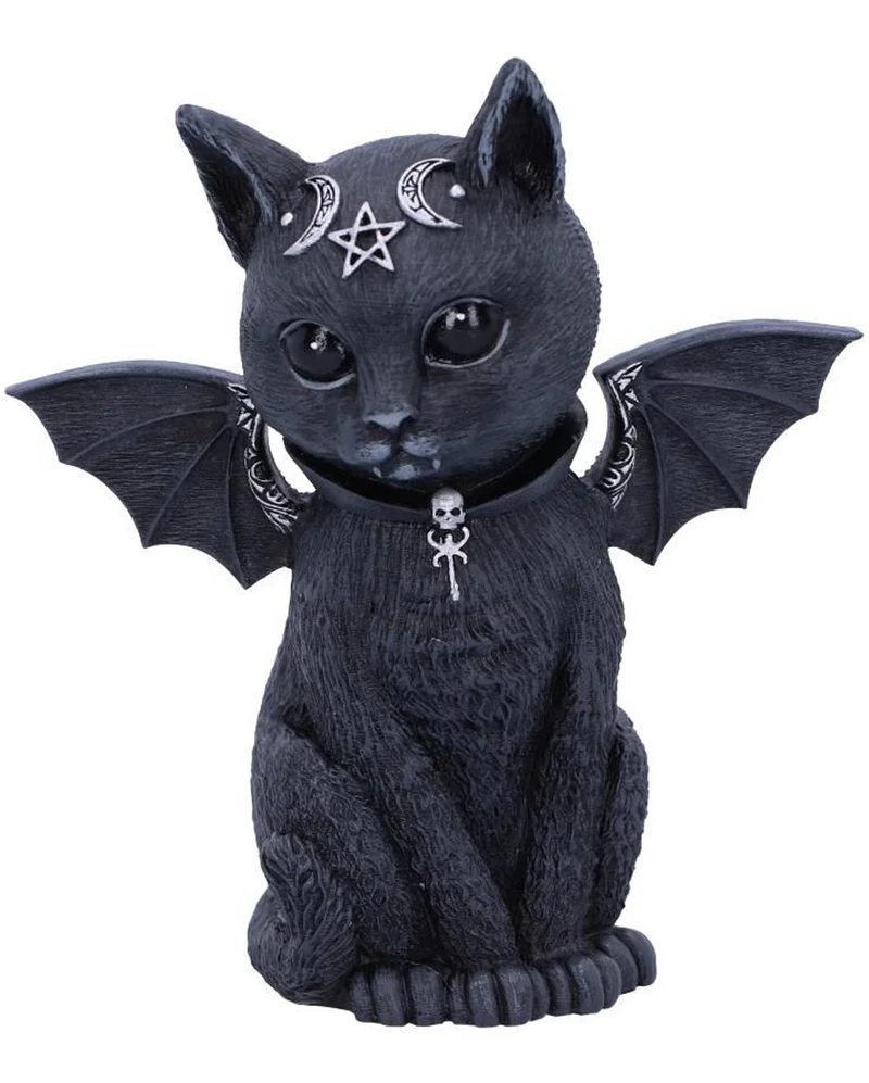 Mystische Katzenfigur mit Fledermaus Flügel