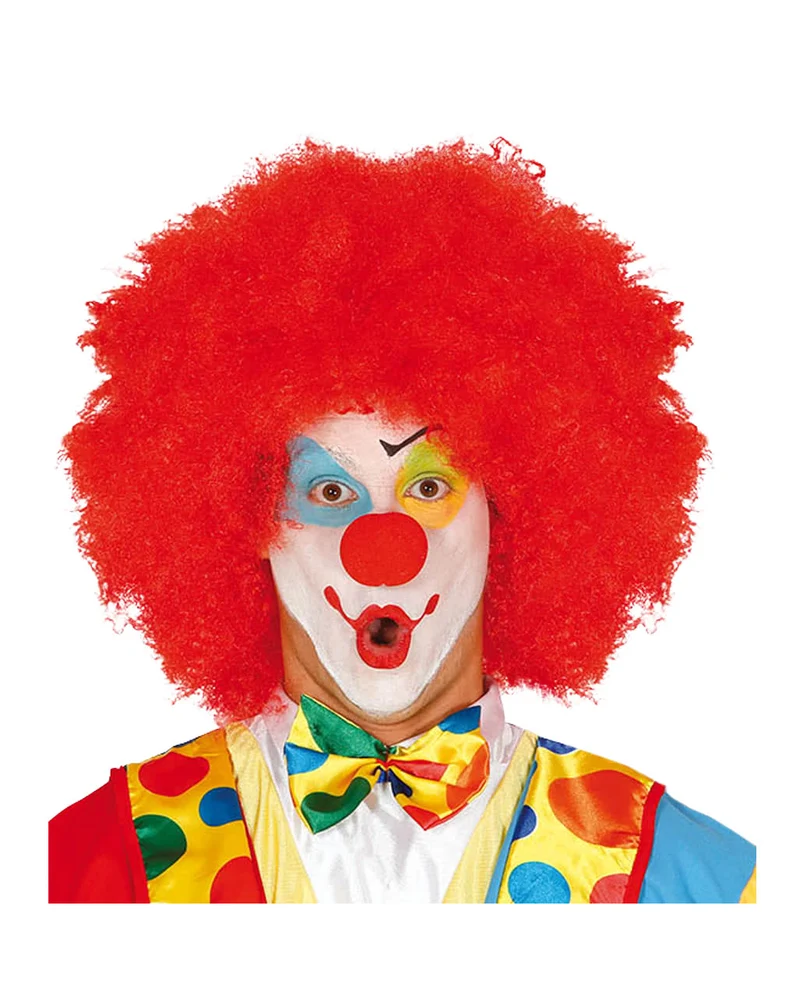 Perücke Afro Clown rot