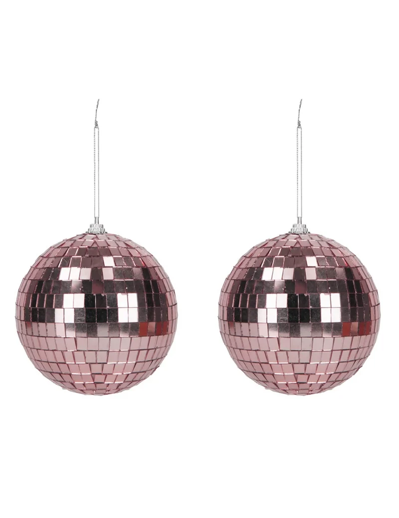 2 Disco-Kugeln Roségold 10 cm