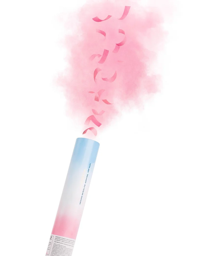 Konfetti- und Pulverkanone rosa 30 cm