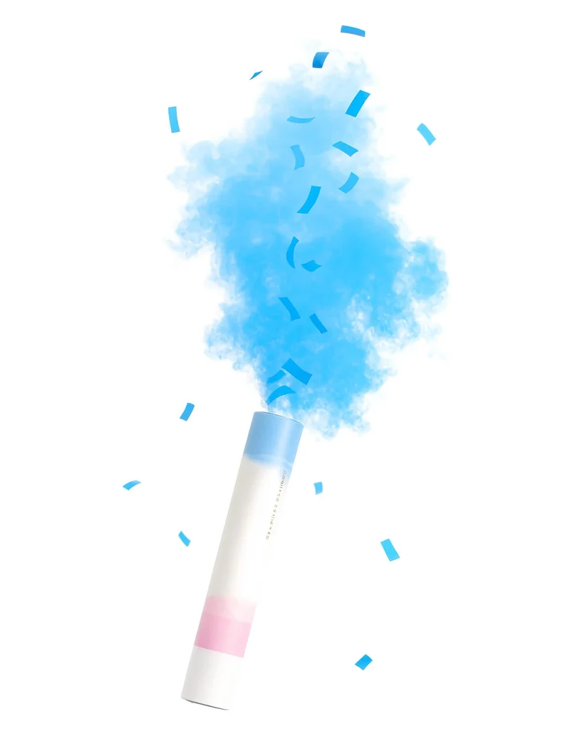 Konfetti- und Pulverkanone blau 30 cm