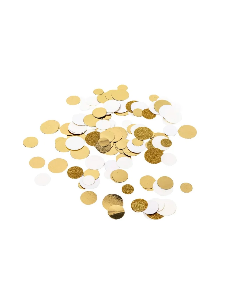 Tischkonfetti in Elfenbein und Goldglitter für elegante Dekoration