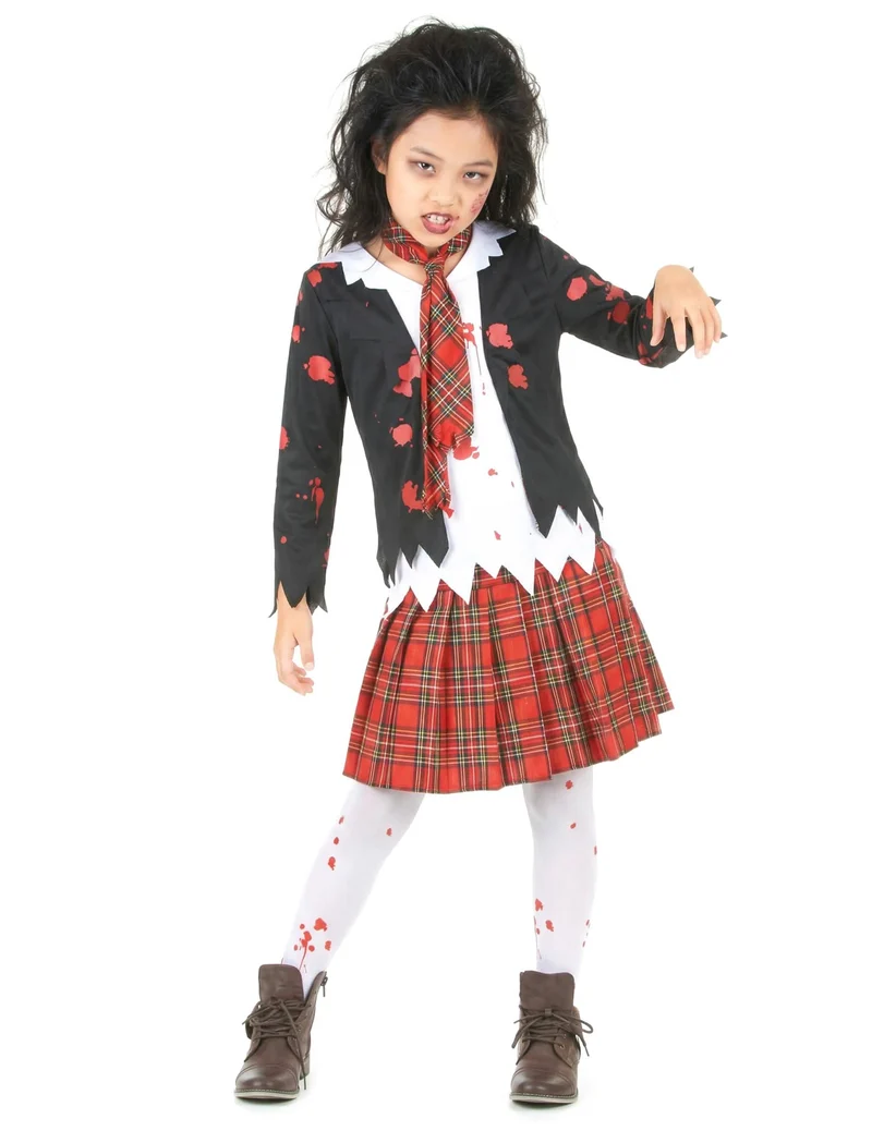 Zombie Schülerin Kostüm für Kinder