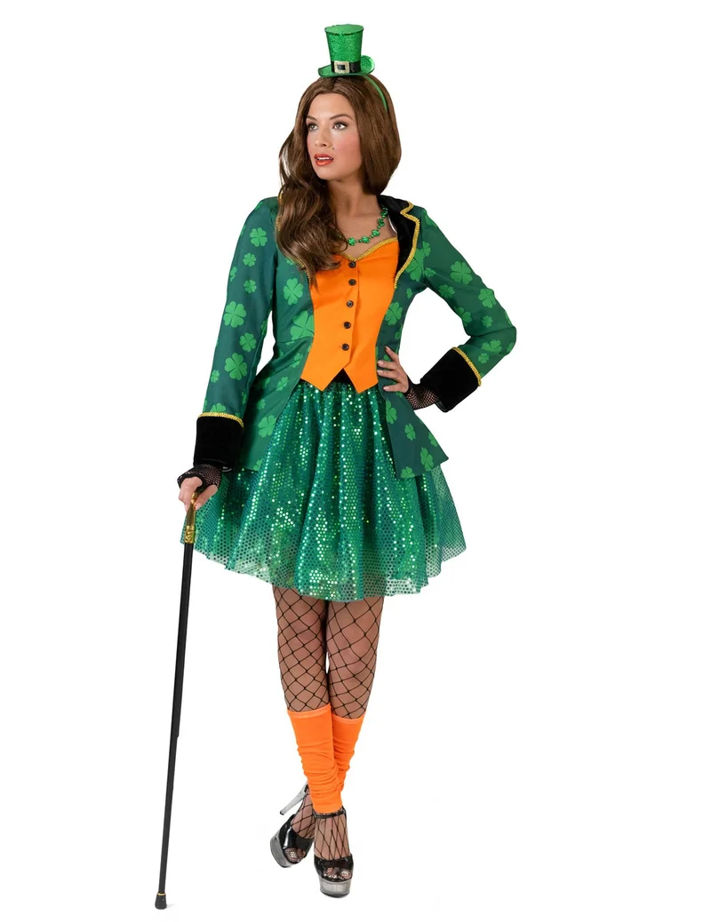 St. Patrick's Day Frack mit Kleeblättern für Damen
