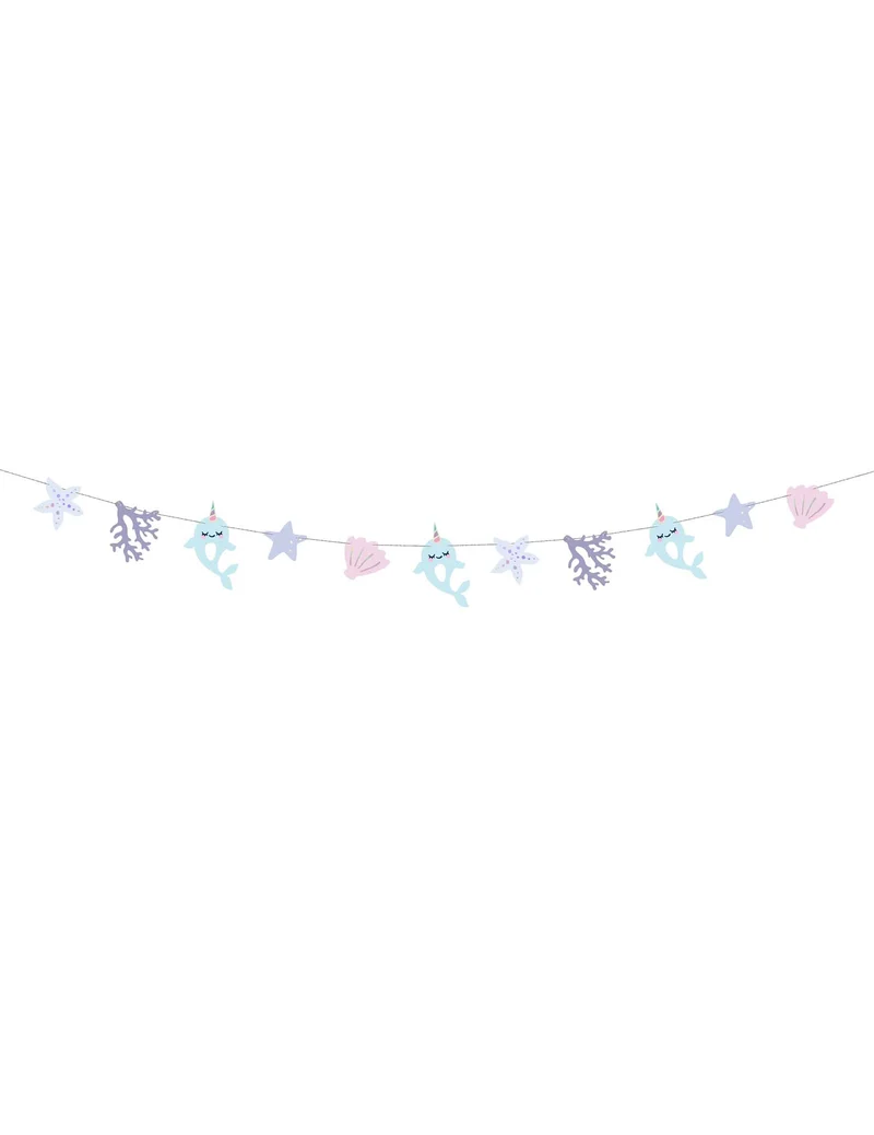 DIY-Girlande "Meeres-Einhorn" 1 m, Geburtstags-Set