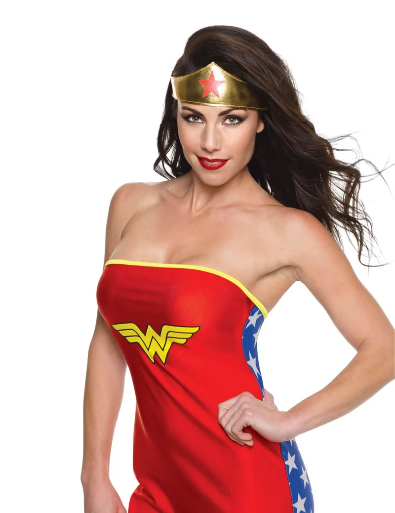 Wonder Woman™-Tiara Accessoire für Damen Karneval gold-rot