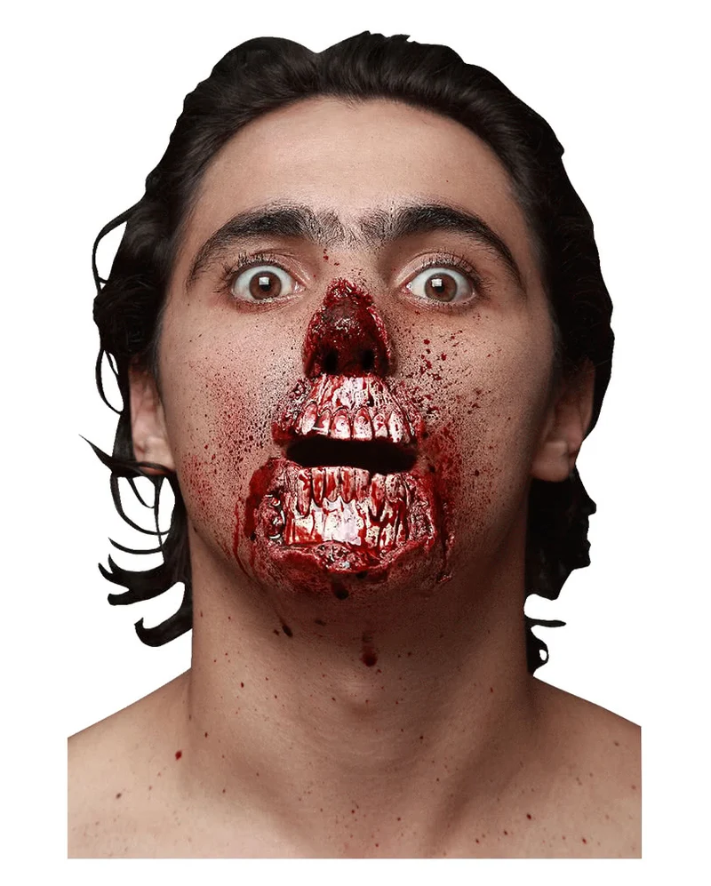 Zombie Gesichtswunden-Applikation 2-tlg.