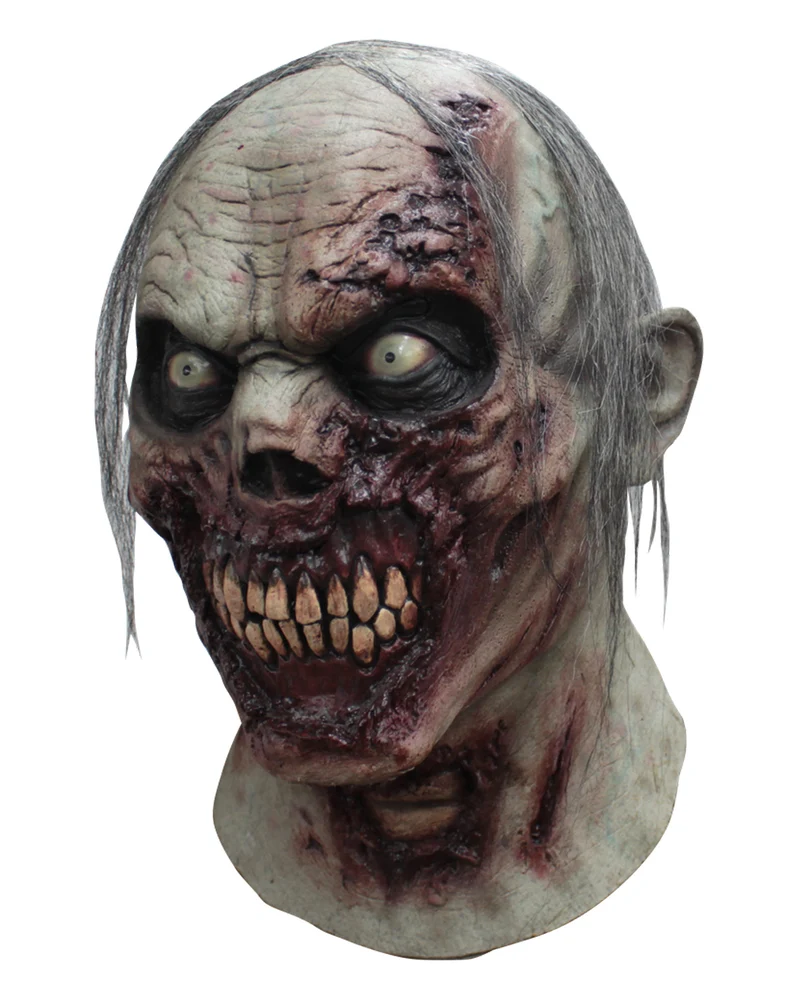 Zombie Vollmaske mit Haaren