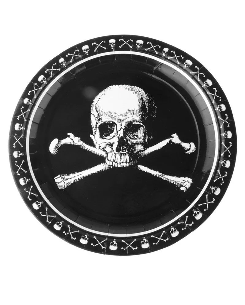 Piraten Totenschädel Pappteller
