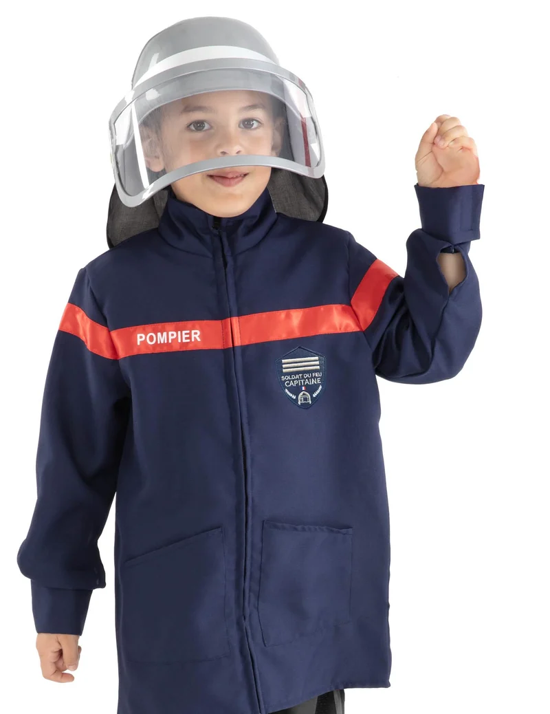 Feuerwehr-Set Jacke und Helm für Kinder