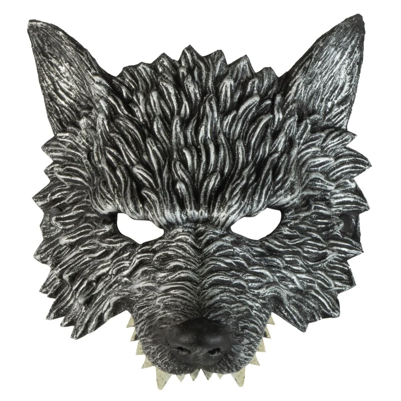 Halloween Maske Grauer Wolf