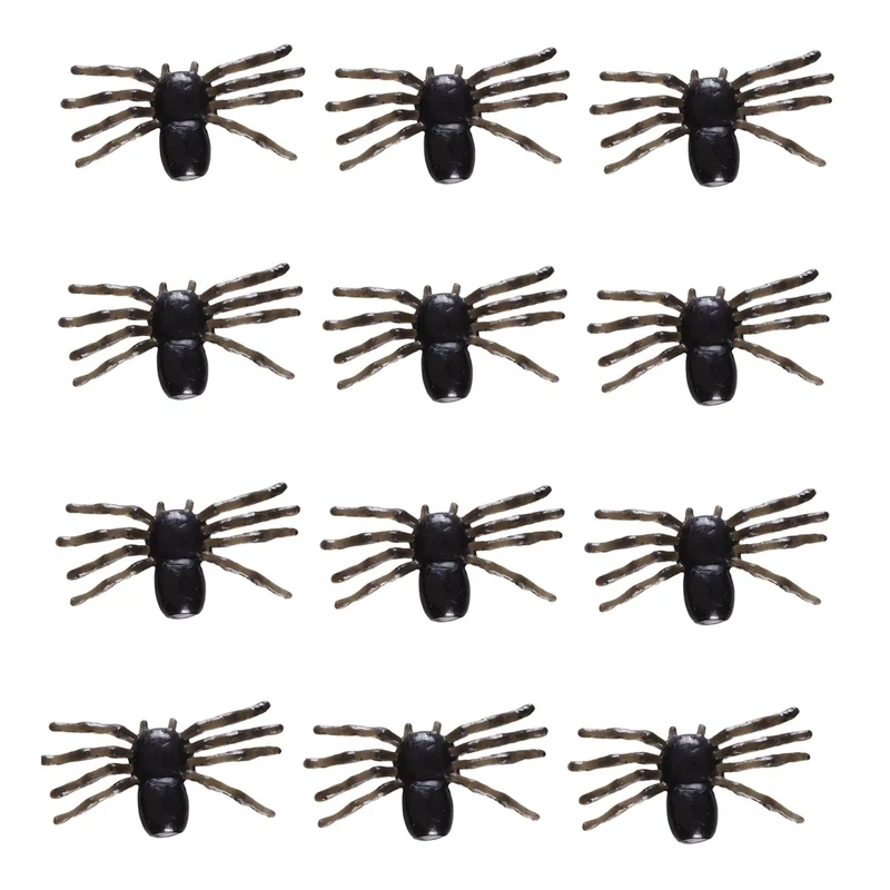 Schwarze Fake Spinne 12Stück