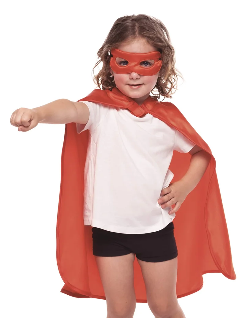 Superhelden Set Umhang Maske für Kinder rot