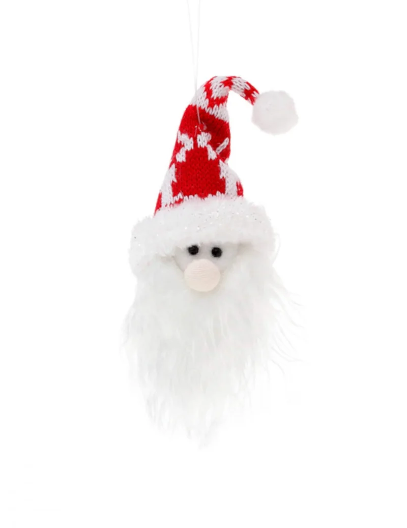 Weihnachtsmannkopf-Hängedekoration 20 cm mit Roter Mütze