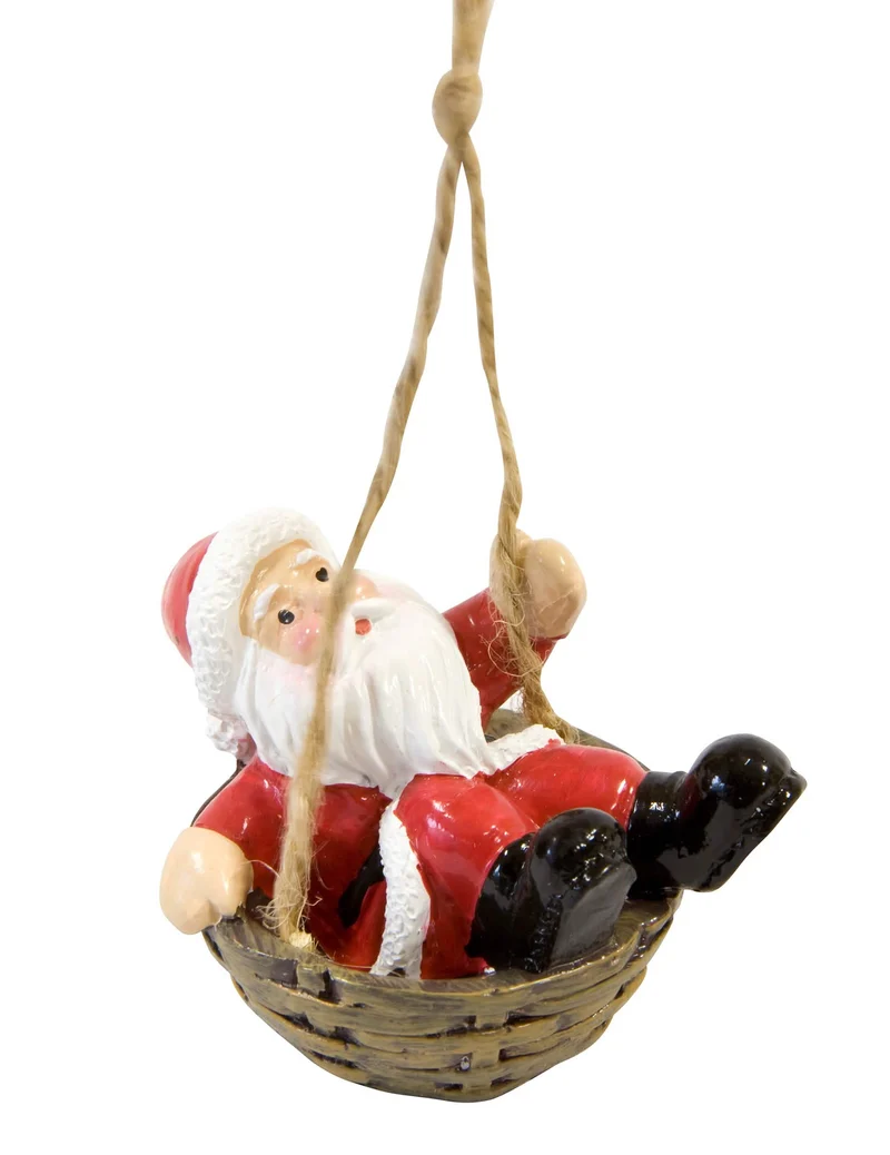 Weihnachtsmann-Anhänger im Harzkorb 6 x 4 x 4 cm für Weihnachtsbaum