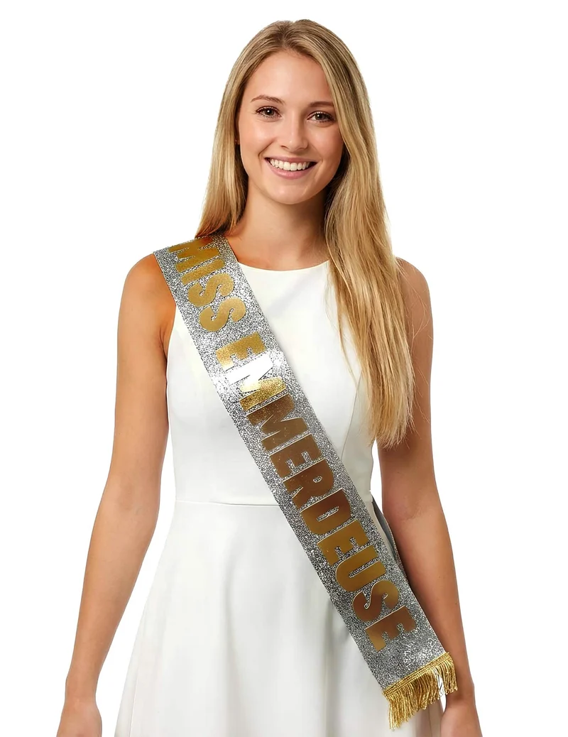 Glitzer-Schärpe Miss Nervensäge
