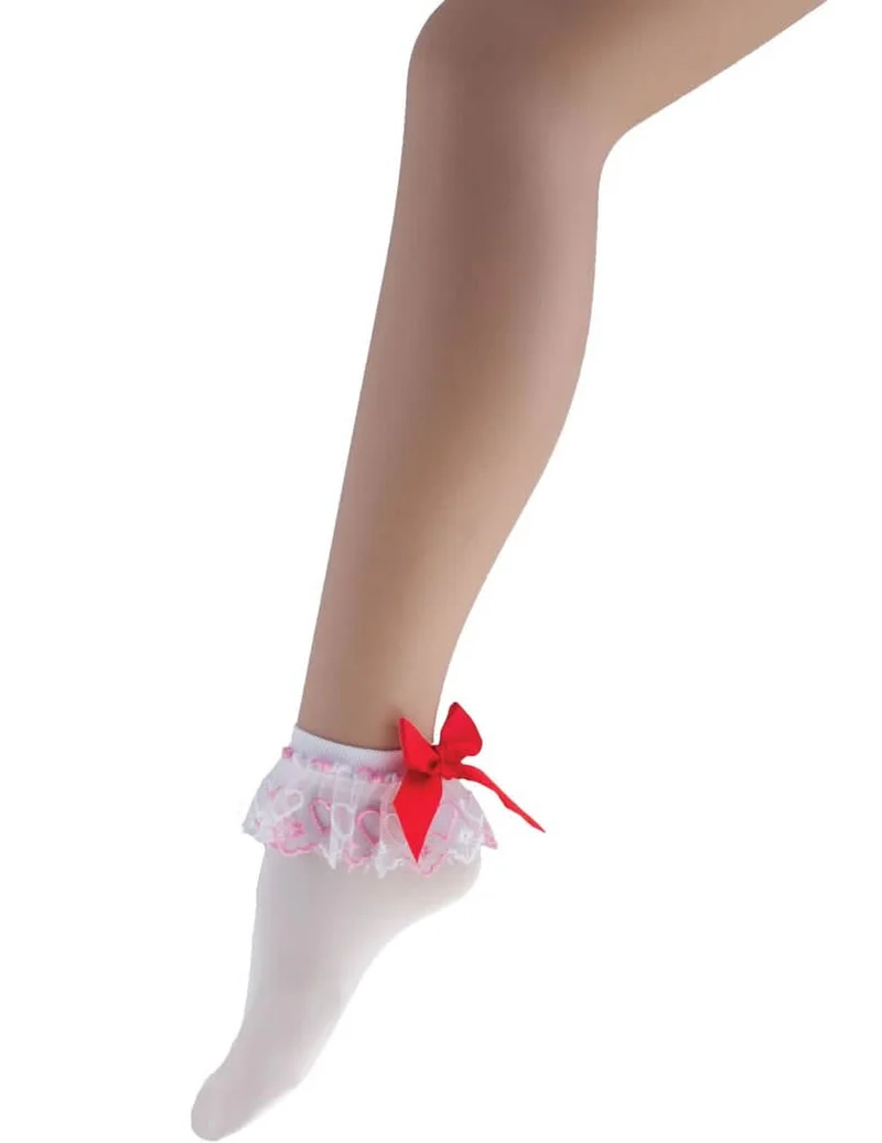 Weiße Söckchen mit Spitze und Schleife für Damen