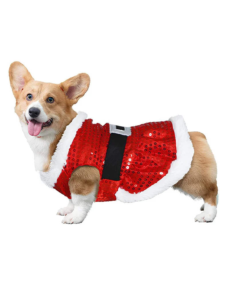 Pailletten-Weihnachtskostüm für Hunde