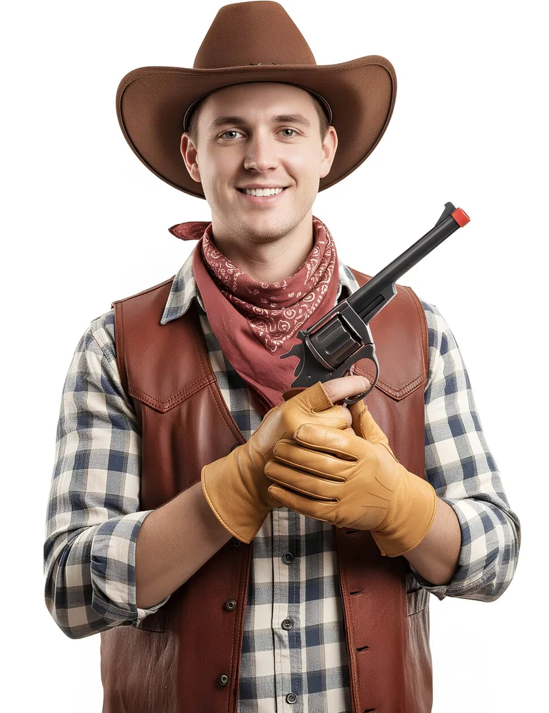 Cowboy-Pistole aus Metall 19 cm