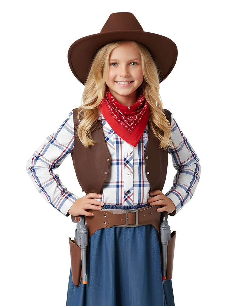 Cowboy-Gürtel mit Holster und 2 Pistolen