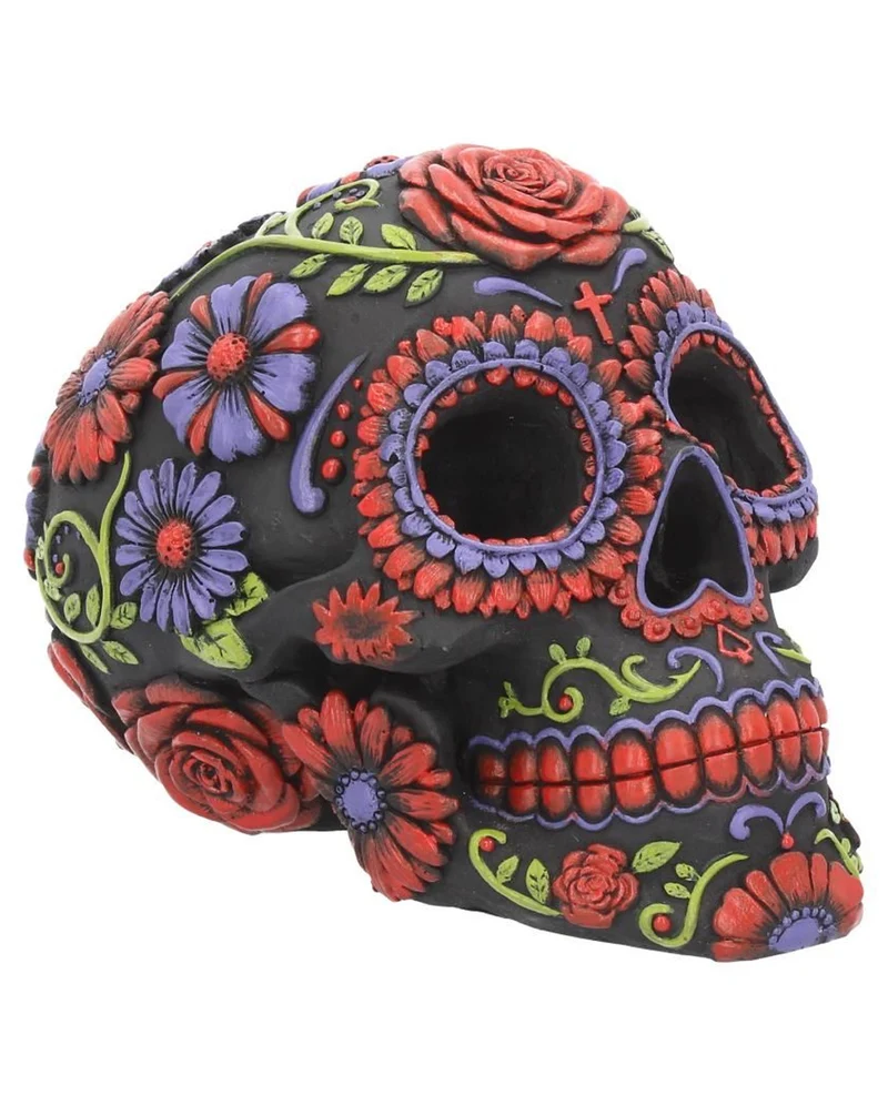 Sugar Skull mit Blütenmuster