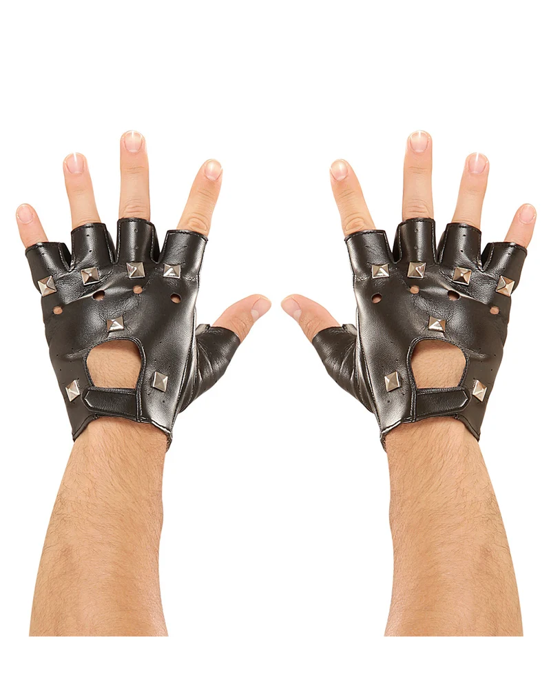 Rocker & Biker Handschuhe mit Nieten