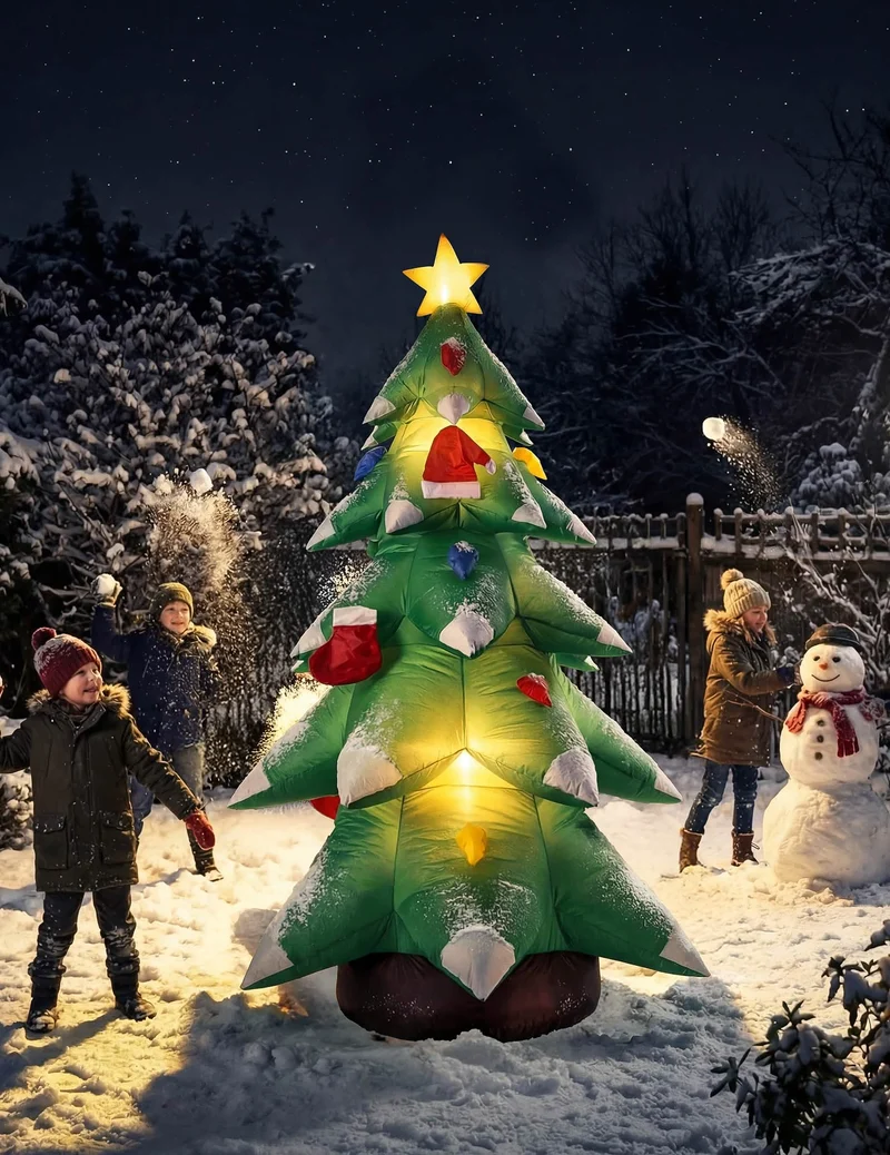 Aufblasbarer und beleuchteter Weihnachtsbaum