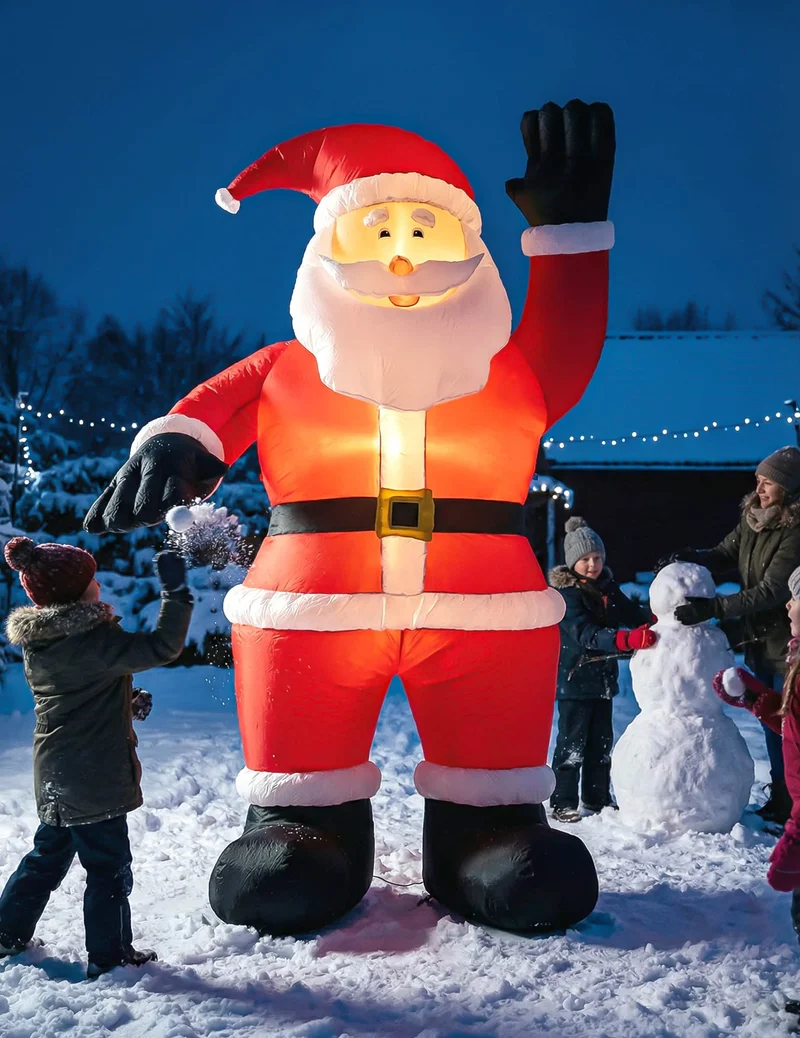 Riesiger aufblasbarer und leuchtender Weihnachtsmann Dekoration 244 cm