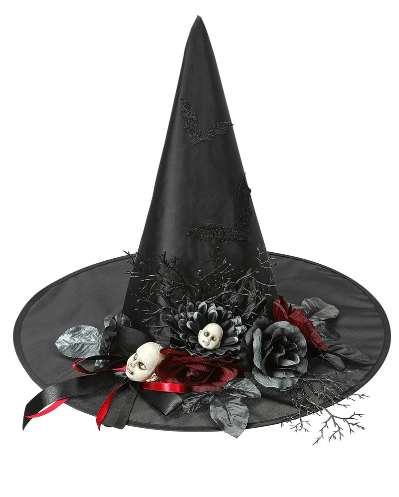 Hexenhut mit Rosen & Puppenköpfen