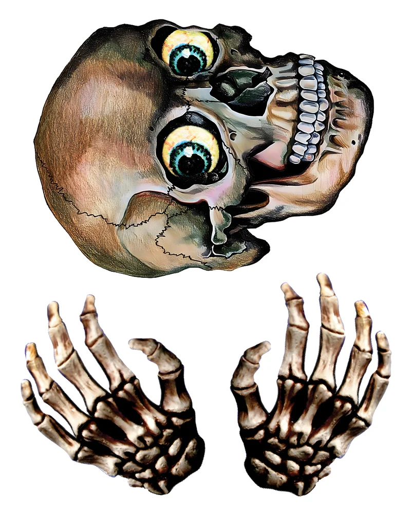Totenkopf & Skelett Hände Fensterfolie