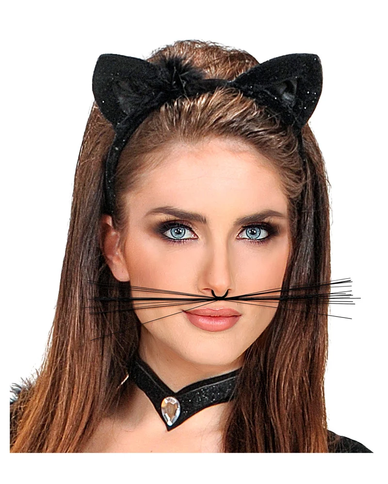 Schwarze Katzen Schnurrbart