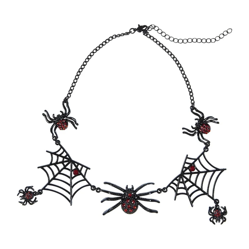 Halloween Halskette Schwarze Spinnen
