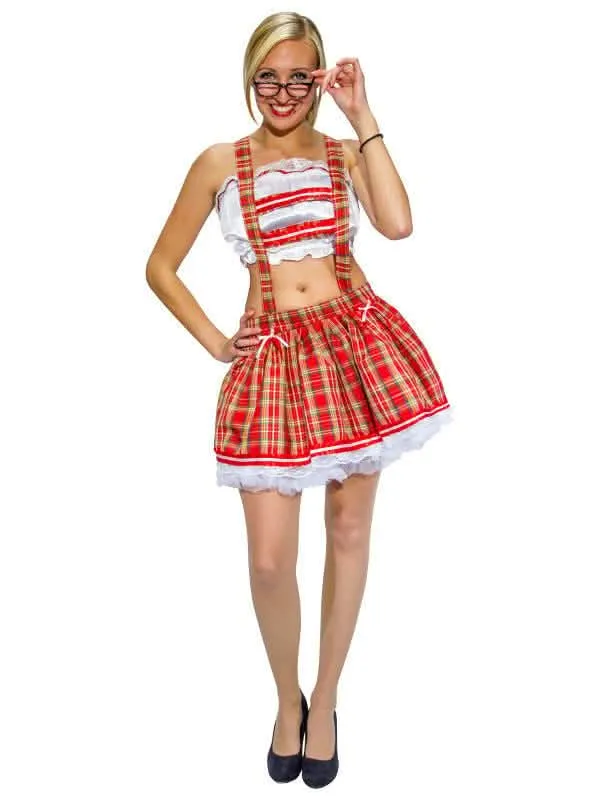 Sexy Schulmädchen Kostüm rot-weiß