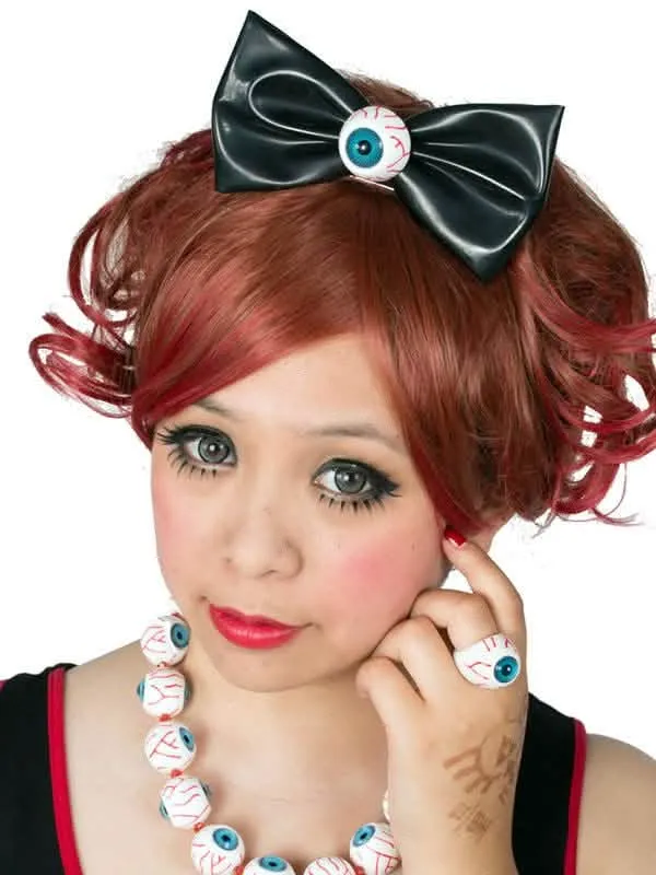 Kreepsville Gothic XL Hair Clip Eyes Bow black