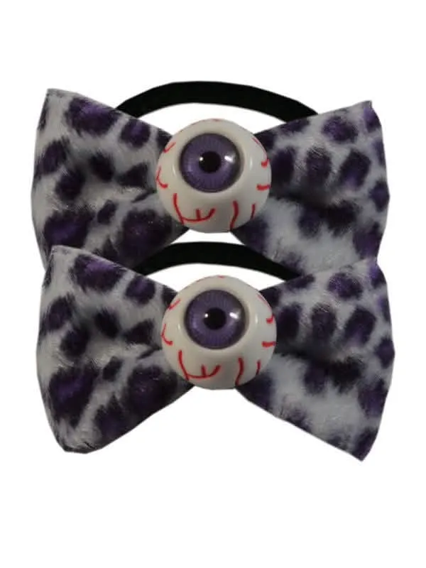Kreepsville Gothic Hair Ties Set Eyes Ribbon leo-purple