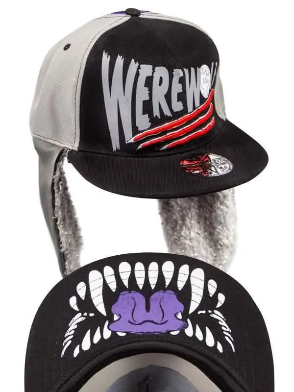 Kreepsville Gothic Cap Werwolf schwarz-lila-grau